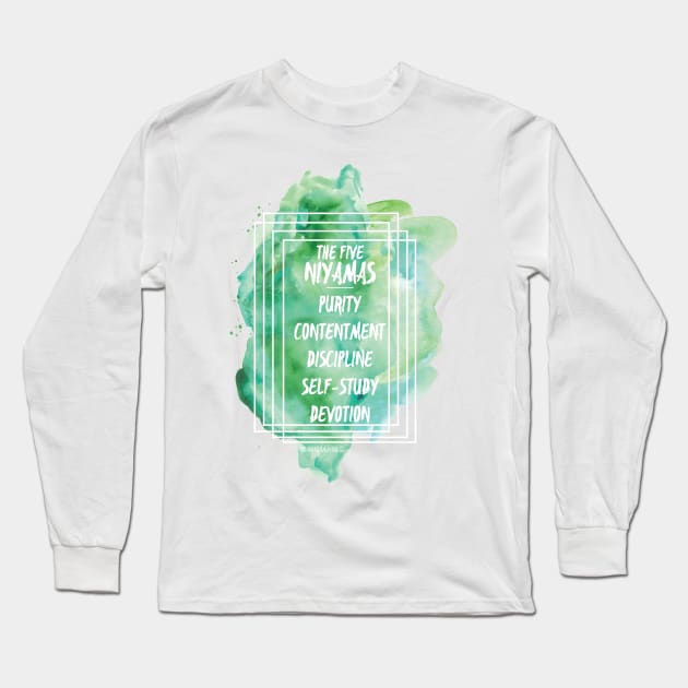 THE FIVE NIYAMAS Long Sleeve T-Shirt by MirrorMeFitness